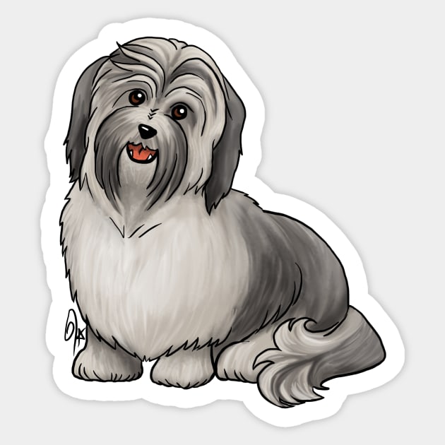 Dog - Havanese Dog - Silver Sticker by Jen's Dogs Custom Gifts and Designs